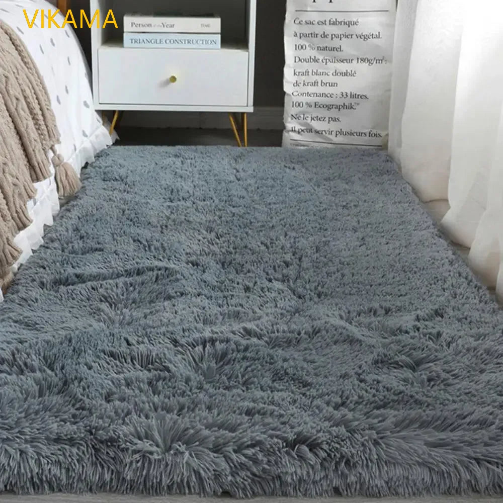 Silk Wool Solid Color Rug - Luxury Non-Slip Washable Mat