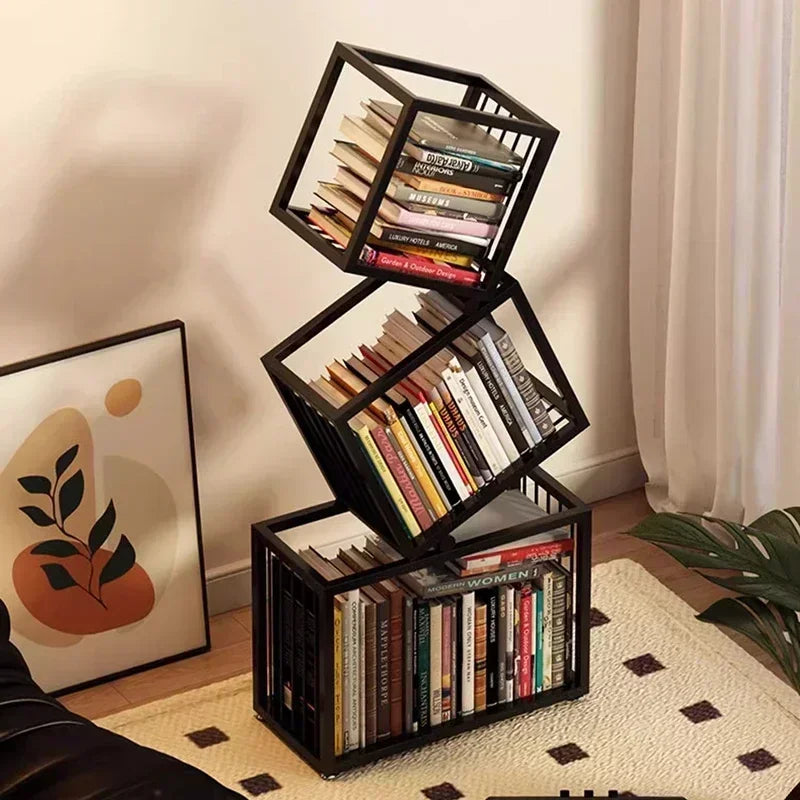 Rotating Cube Bookshelf - Bascora