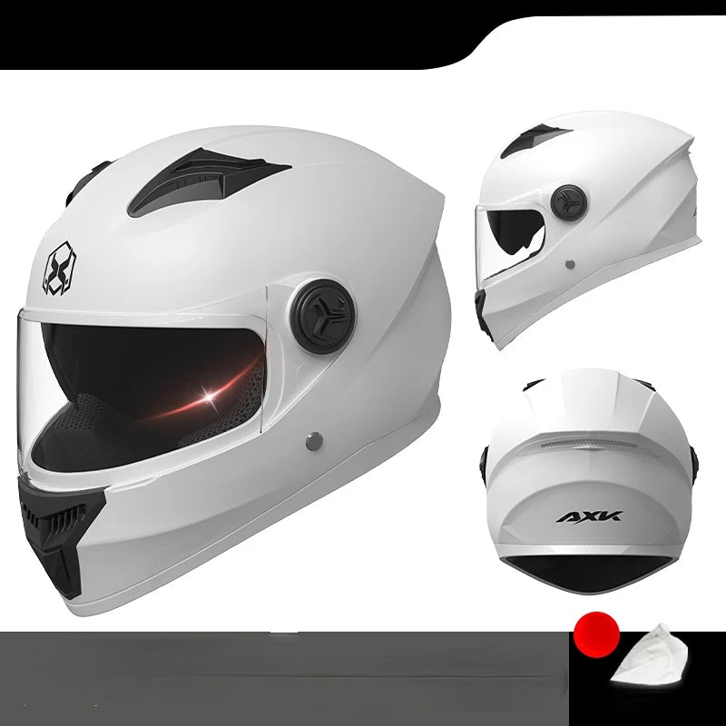 Casco integral de moto de competición con doble visera