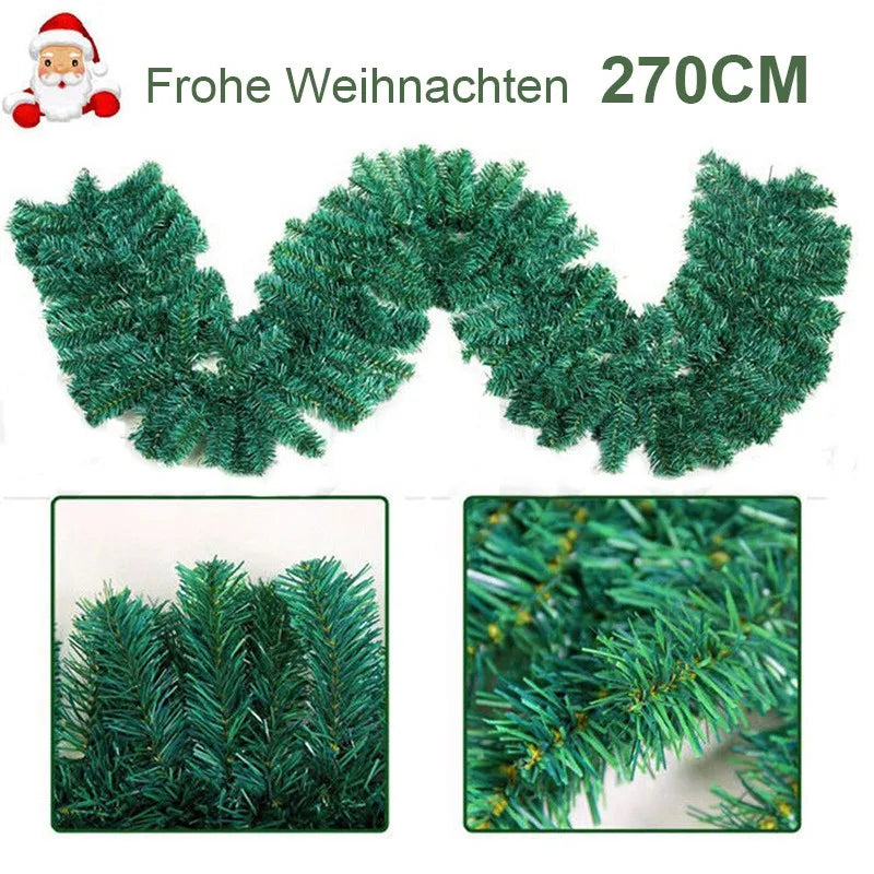 Christmas Garland - Bushy Pine Green Wreath Decoration