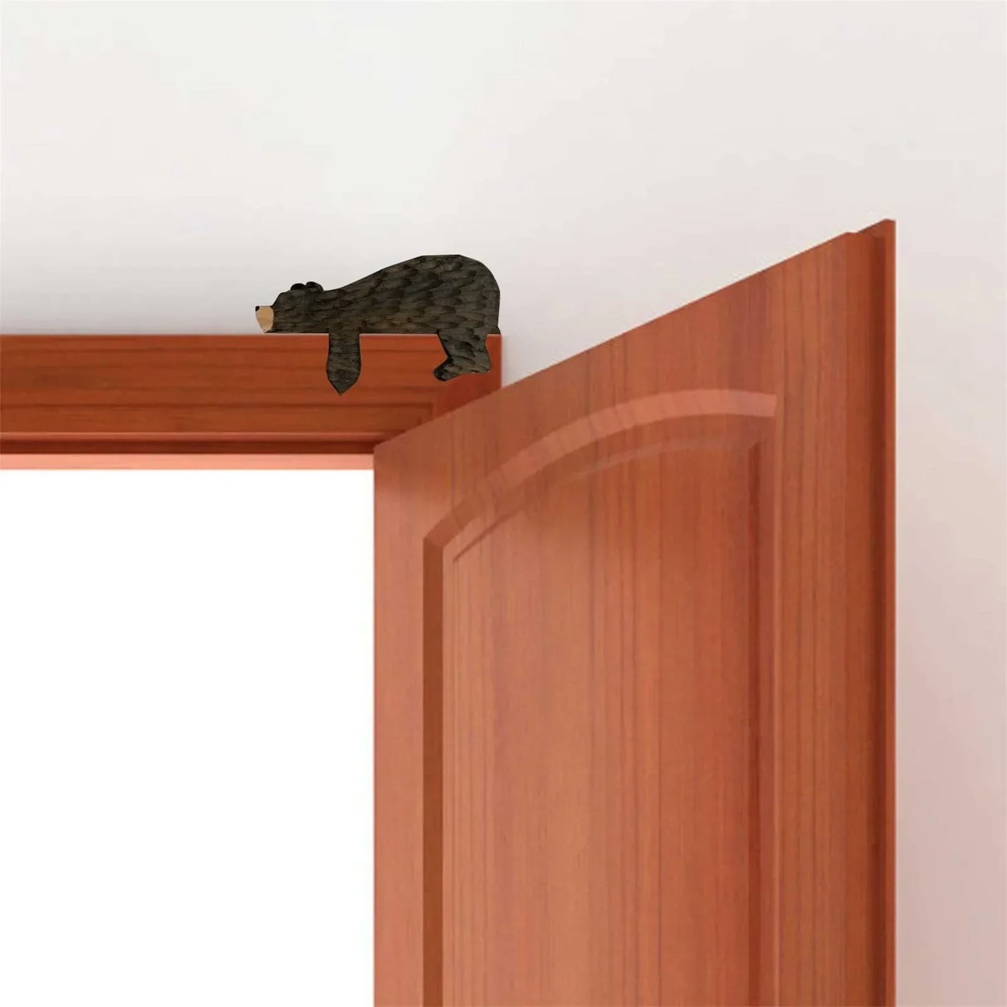 Wooden Bear Door Topper - Creative Corner Sculpture Wall Decor