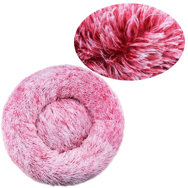 Round Plush Pet Bed - Super Soft for Large Dogs & Cats