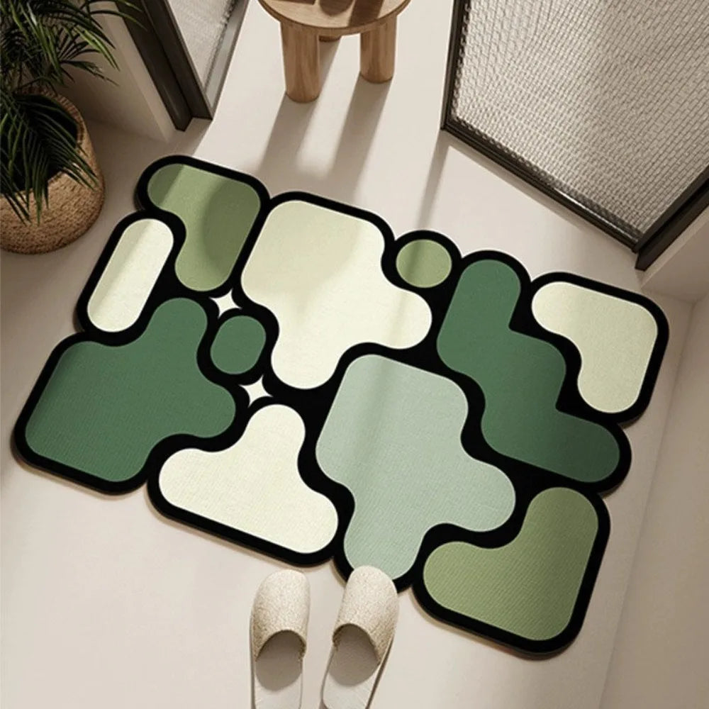 Fast Drying Diatomaceous Earth Bath Mat 40x60cm - Puzzle Design