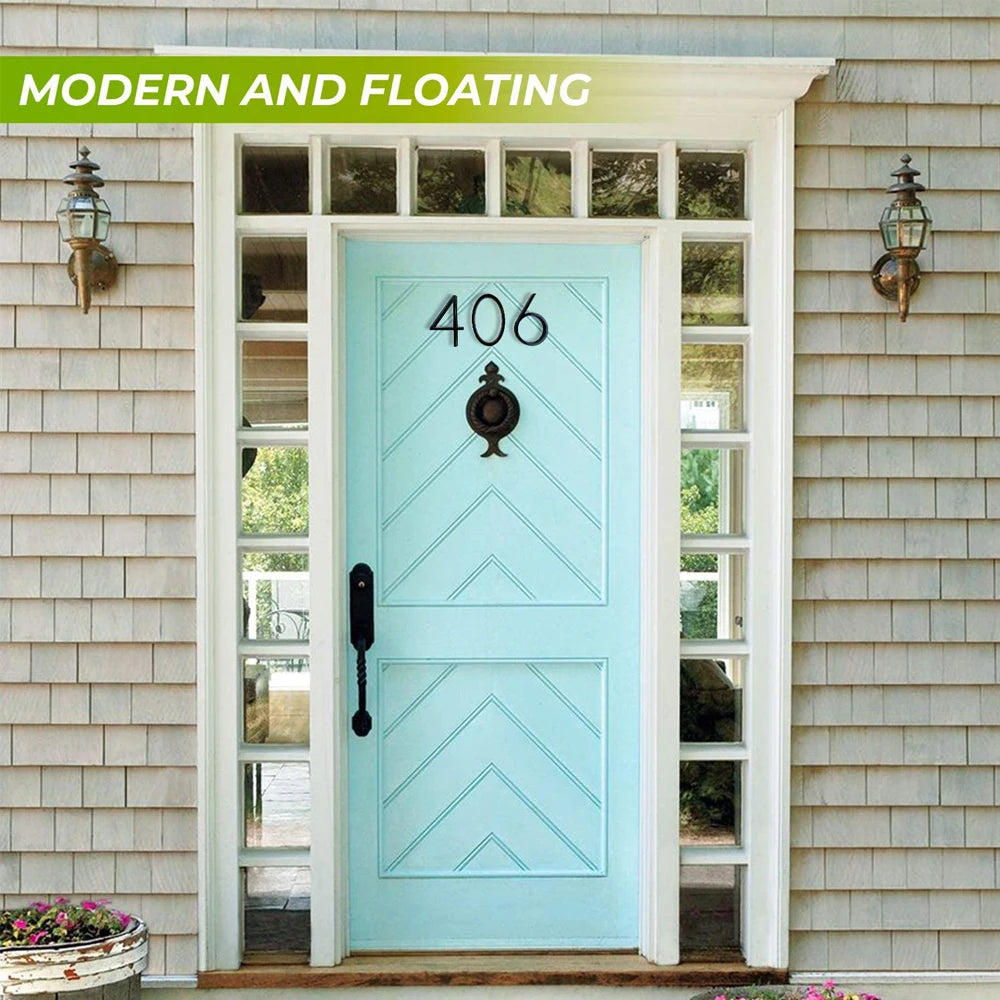Extra Large Floating House Numbers 142mm - Modern Black Address Signs
