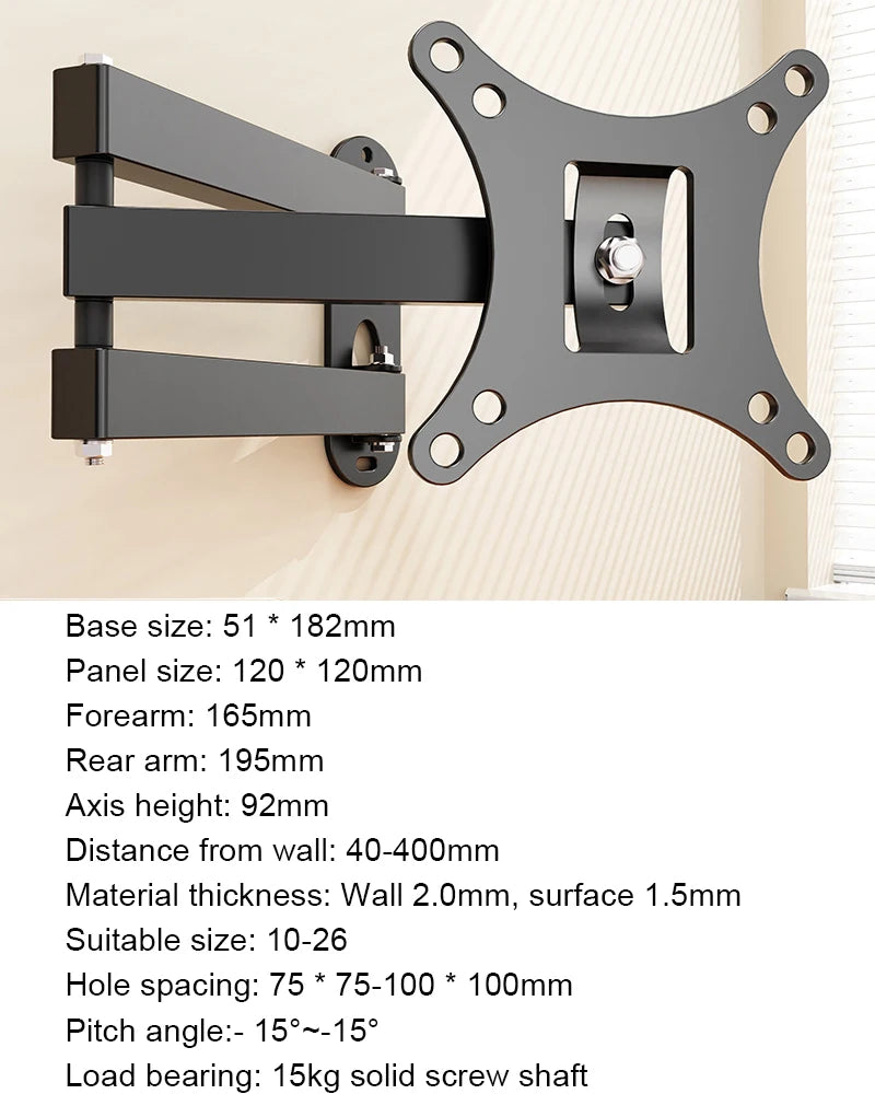 Full Motion TV Wall Mount - Articulating Bracket 10-32 Inch