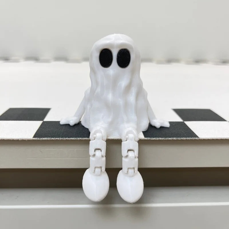 3D Printed Halloween Ghost Ornament - Movable Fidget Toy