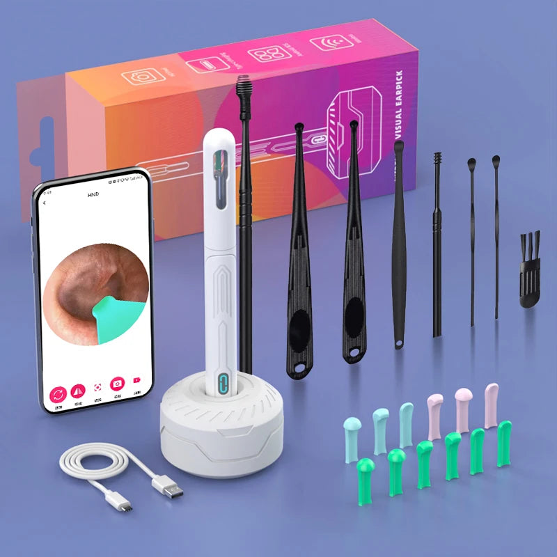 WiFi Ear Cleaner Camera - 6 LED Lights 3.6mm HD Video Otoscope