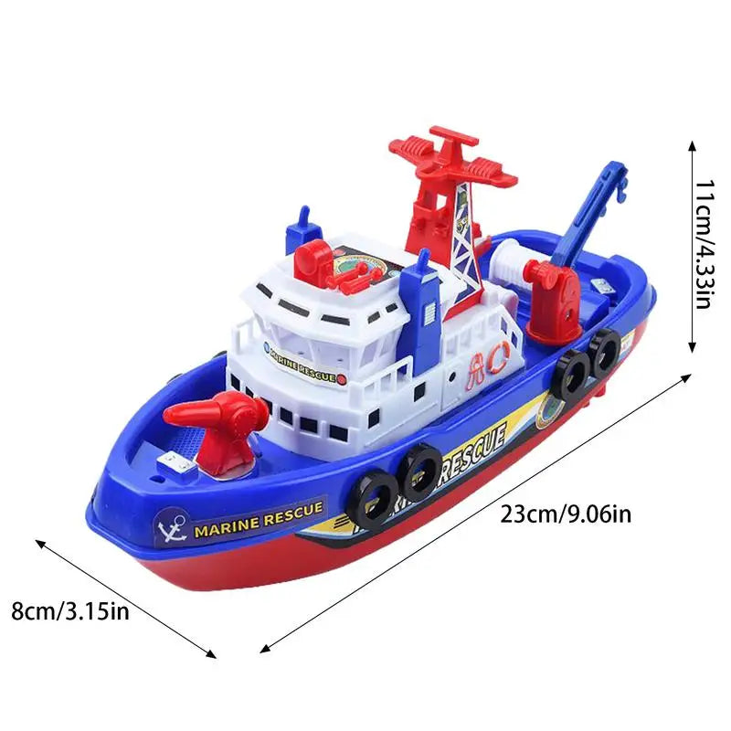 Electric Fire Boat Toy - Battery Operated Water Spray Ship