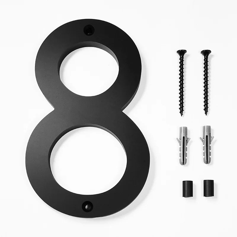 Large Floating House Numbers 6" - Black Acrylic Address Signs