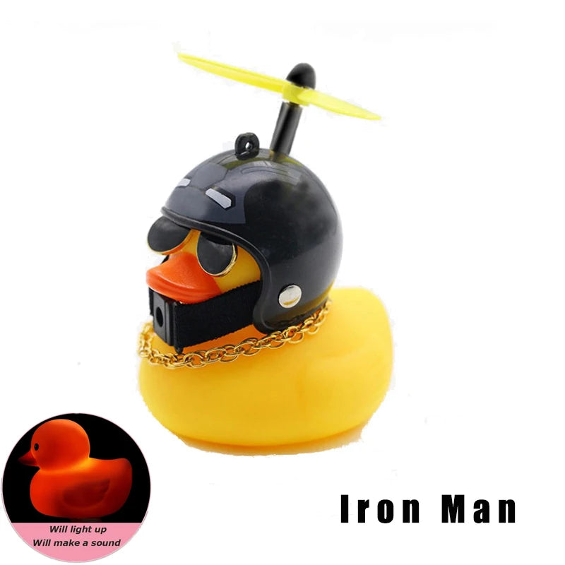 Rubber Yellow Duck Bike Bell with Lights - Kids Cute Horn