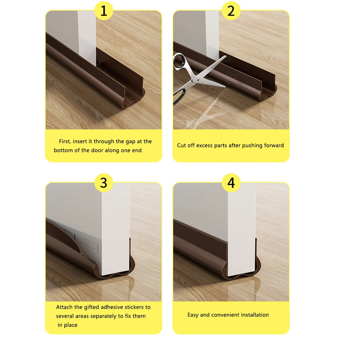 PVC Flexible Door Bottom Sealing Strip - Draft Stopper Weatherstrip