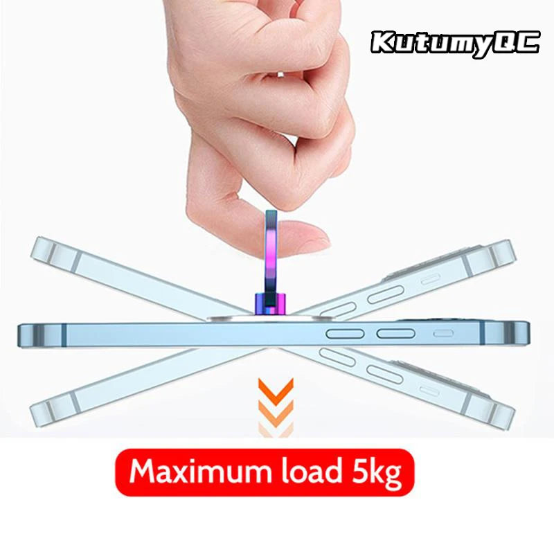 Soporte de anillo para teléfono móvil con rotación de 360 grados, transparente