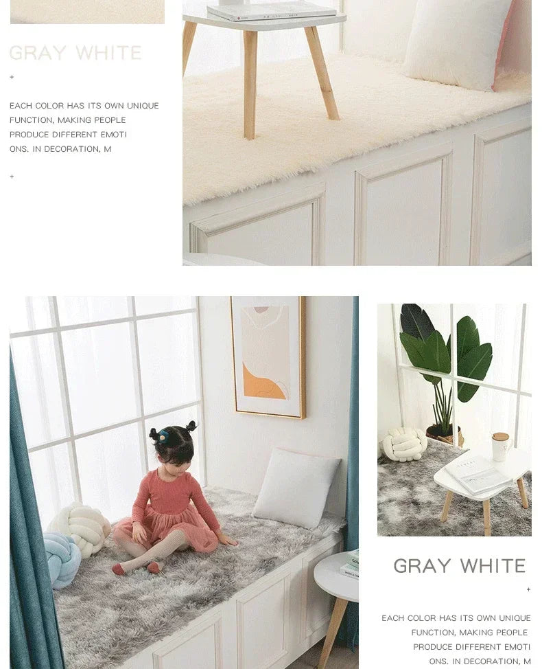 Soft Fluffy Tie-Dye Carpet - Gradient Bedside Rug for Girls