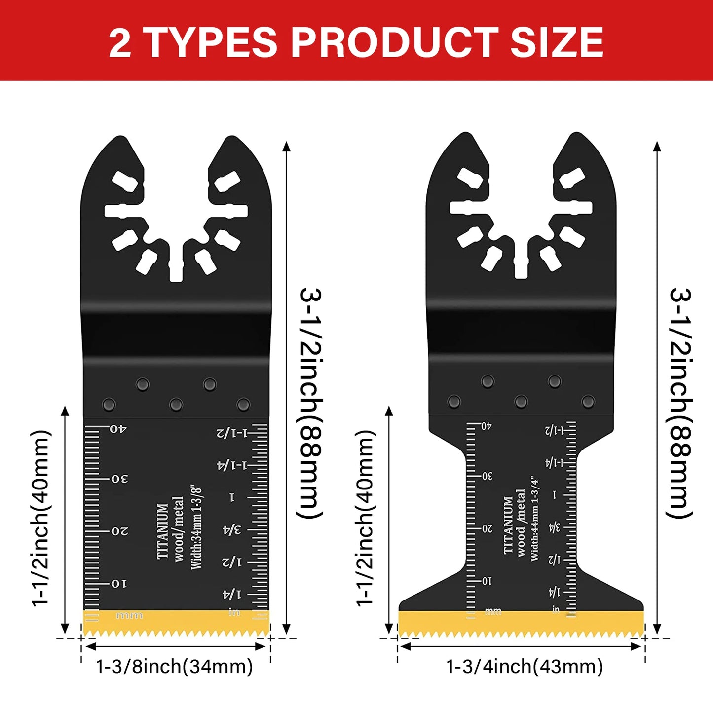 Oscillating Saw Blades - Carbide Tooth Multi-Tool Accessories 5pcs