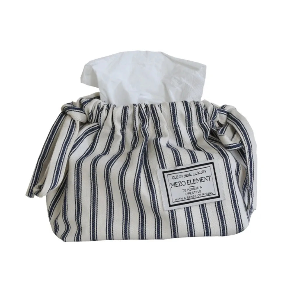 Cotton Drawstring Tissue Bag - Korean Style Storage