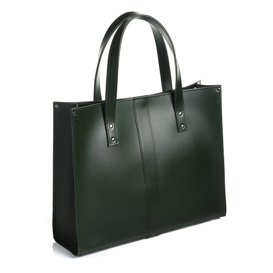 Handmade Leather Shopper – Ivy Green