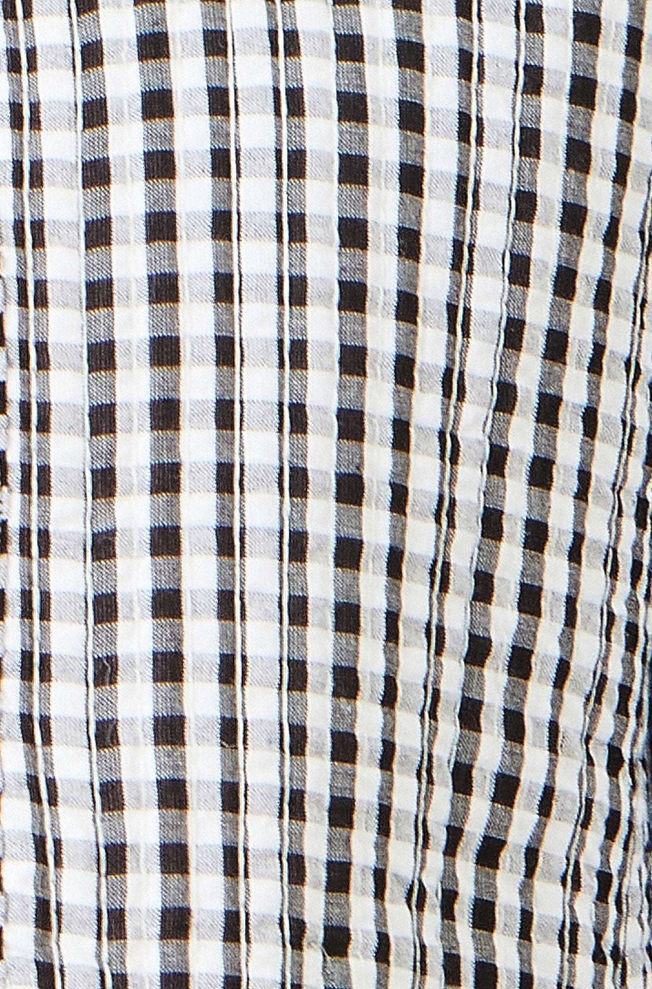 White Gingham Reversible Cotton Quilted Cropped Jacket