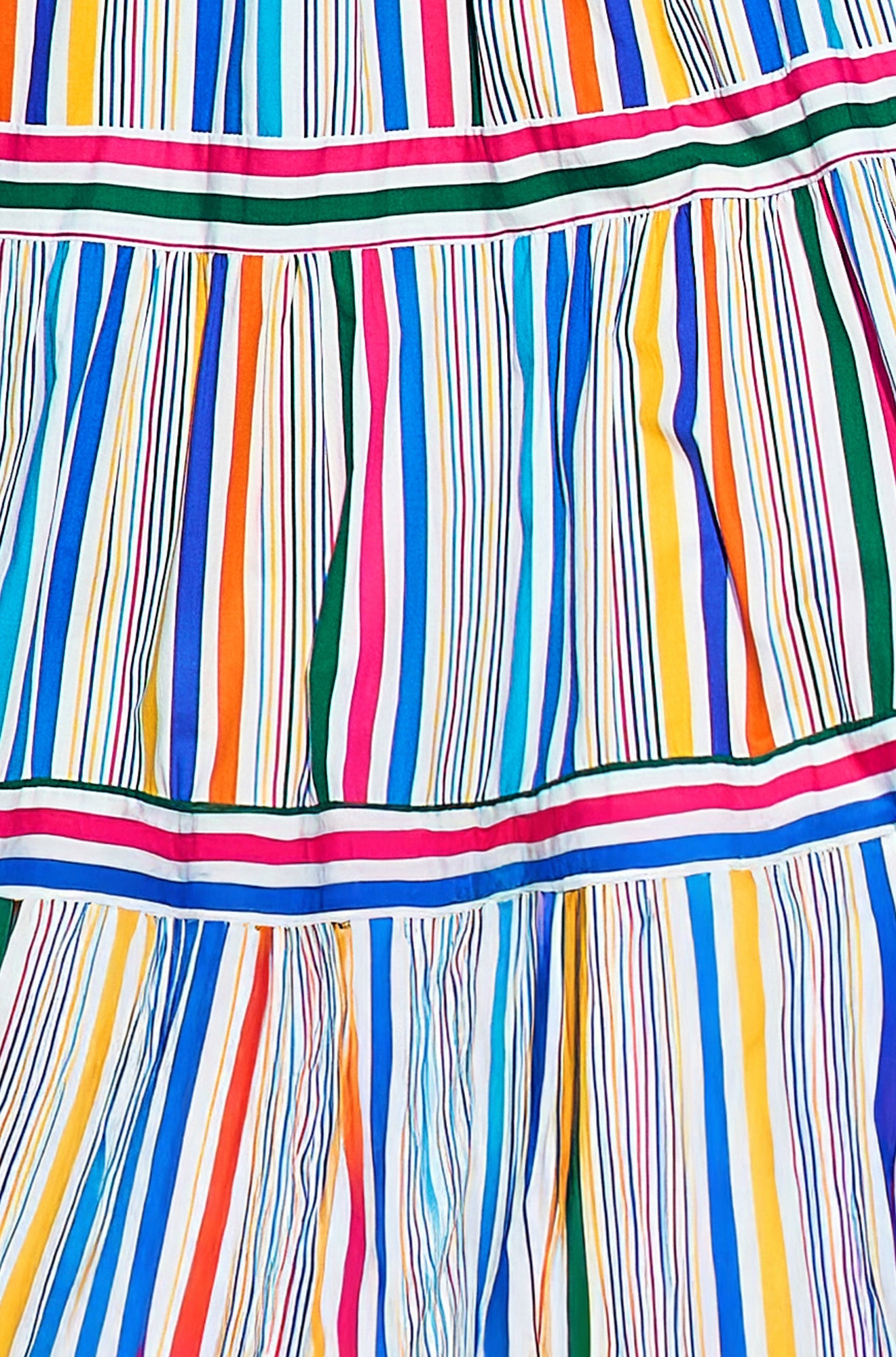 Multicolour Stripe Cotton Midi Sun Dress