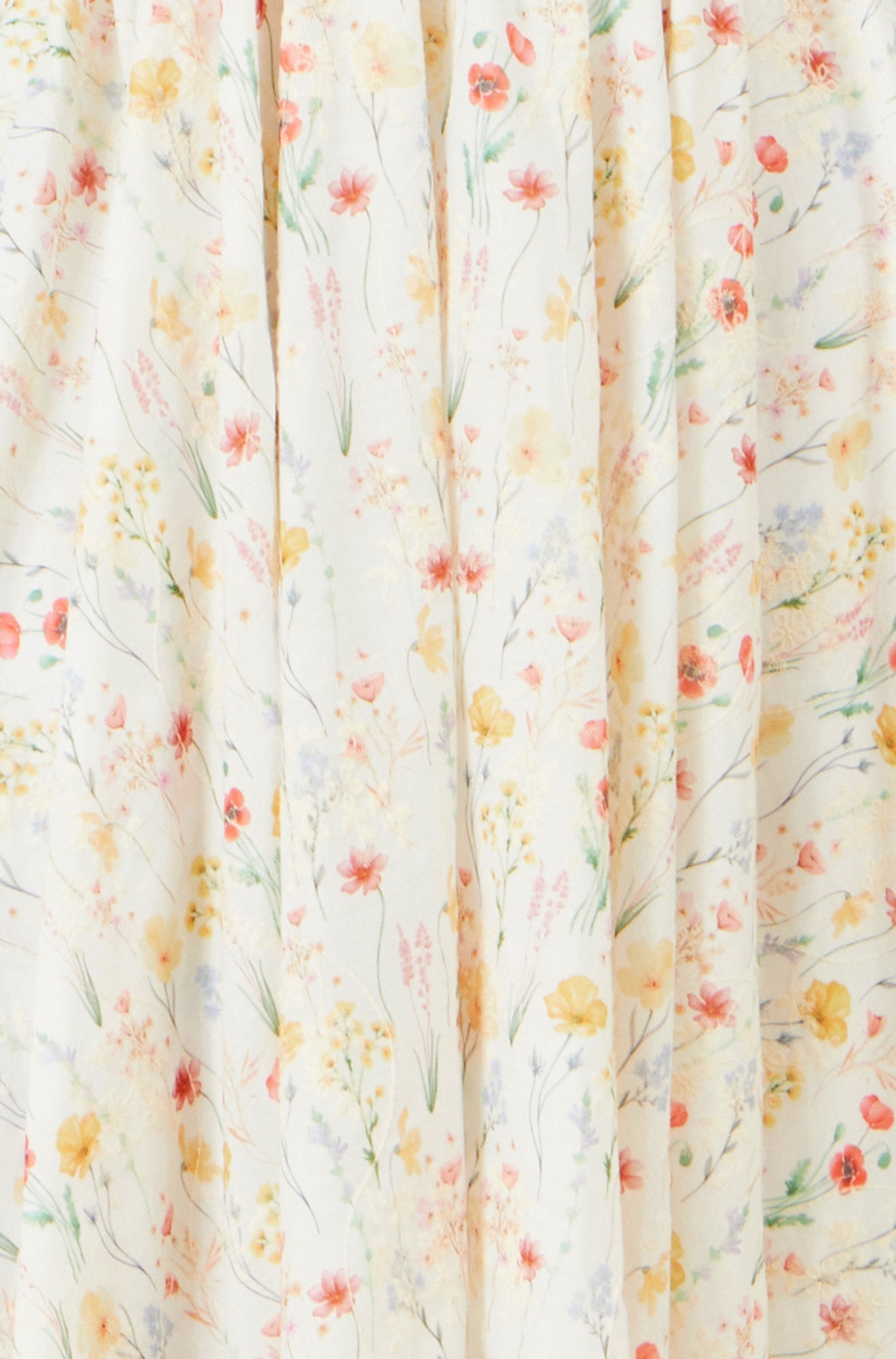 White Botanical Embroidery Fabric Handkerchief Hem Dress