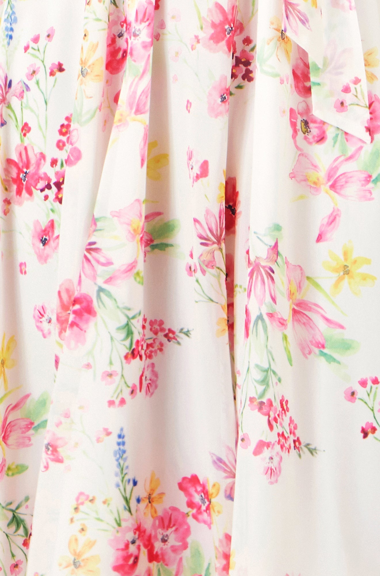 White Delicate Floral Midi Skater Dress