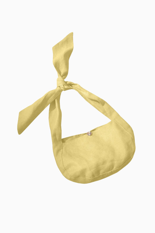 The Ella Linen Shoulder Bag in yellow