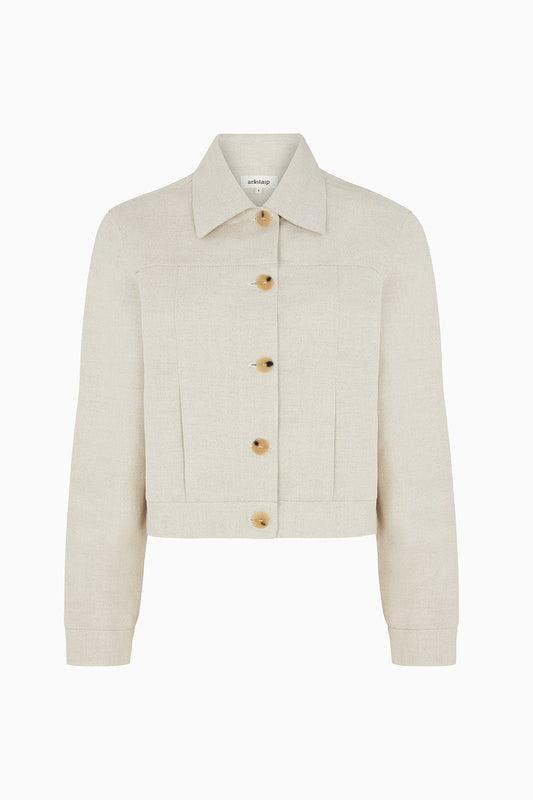 The Elba Cropped Jacket in beige