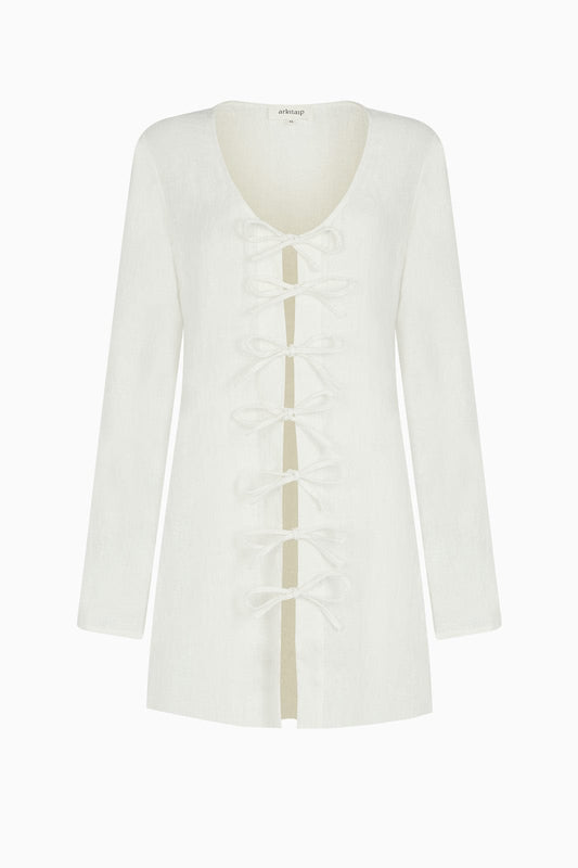 The Michi Mini Kaftan in off-white