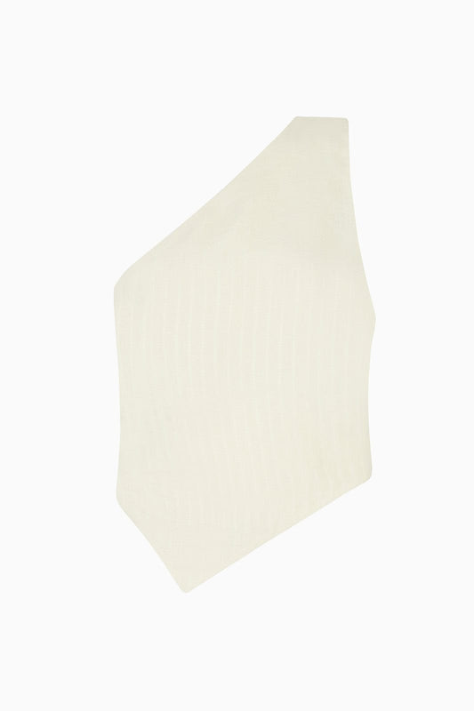 The Ava Asymmetric One-Shoulder Top in off-white