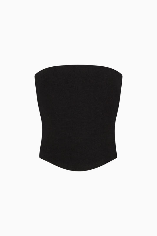 The Pippa Cropped Bandeau Bustier Top in black