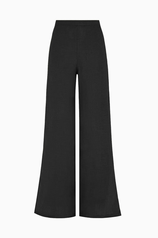 The Lena Wide-Leg Trousers With Slit in black