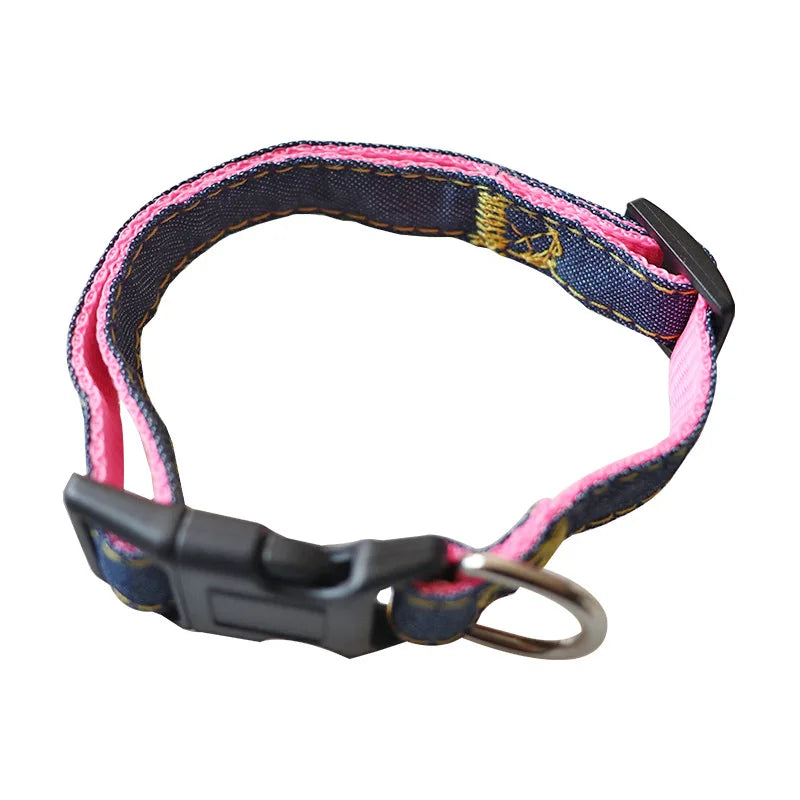 Denim Dog Harness & Collar Set - Adjustable for All Sizes