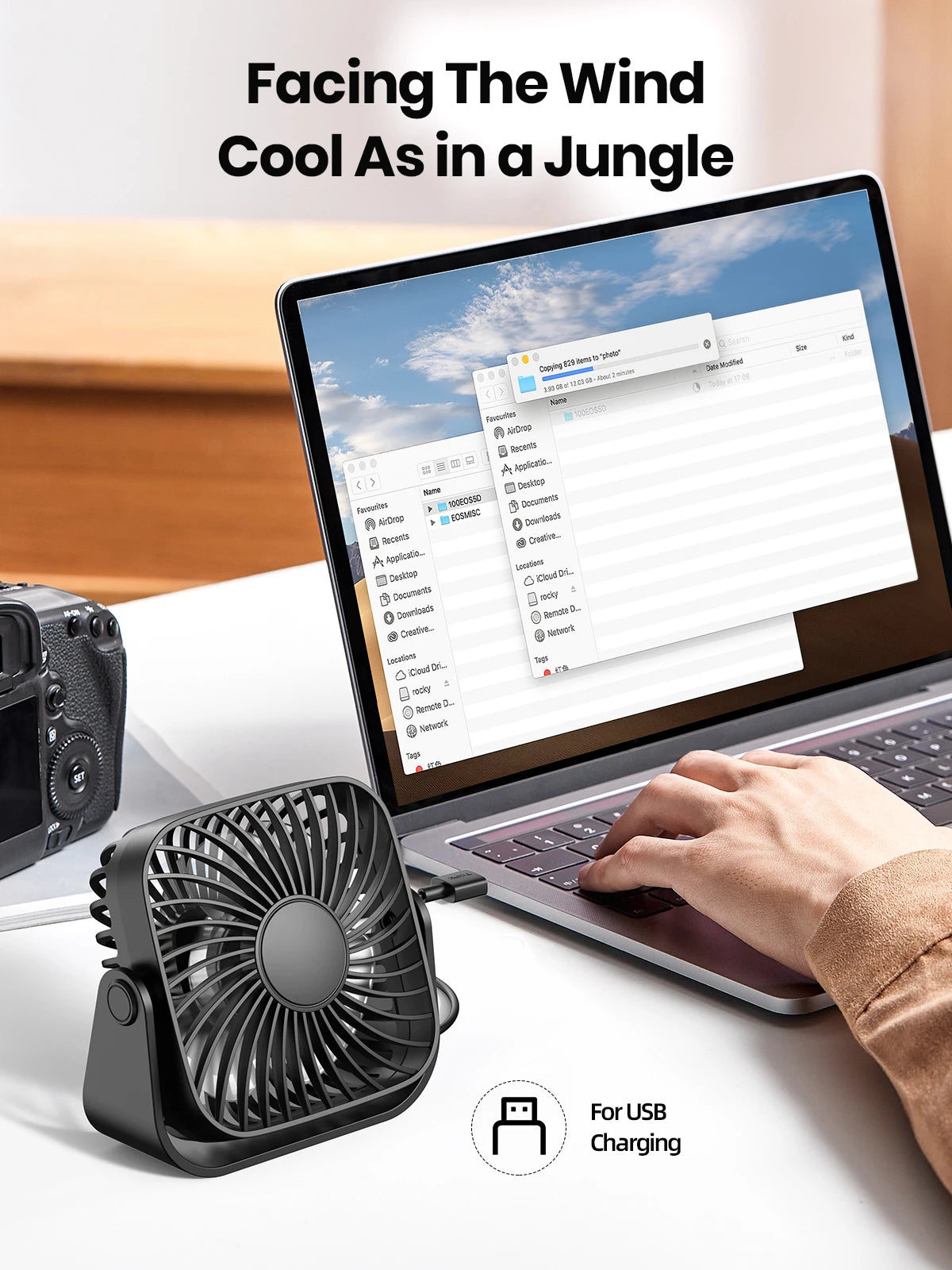 TOPK 4-Inch USB Mini Portable Fan