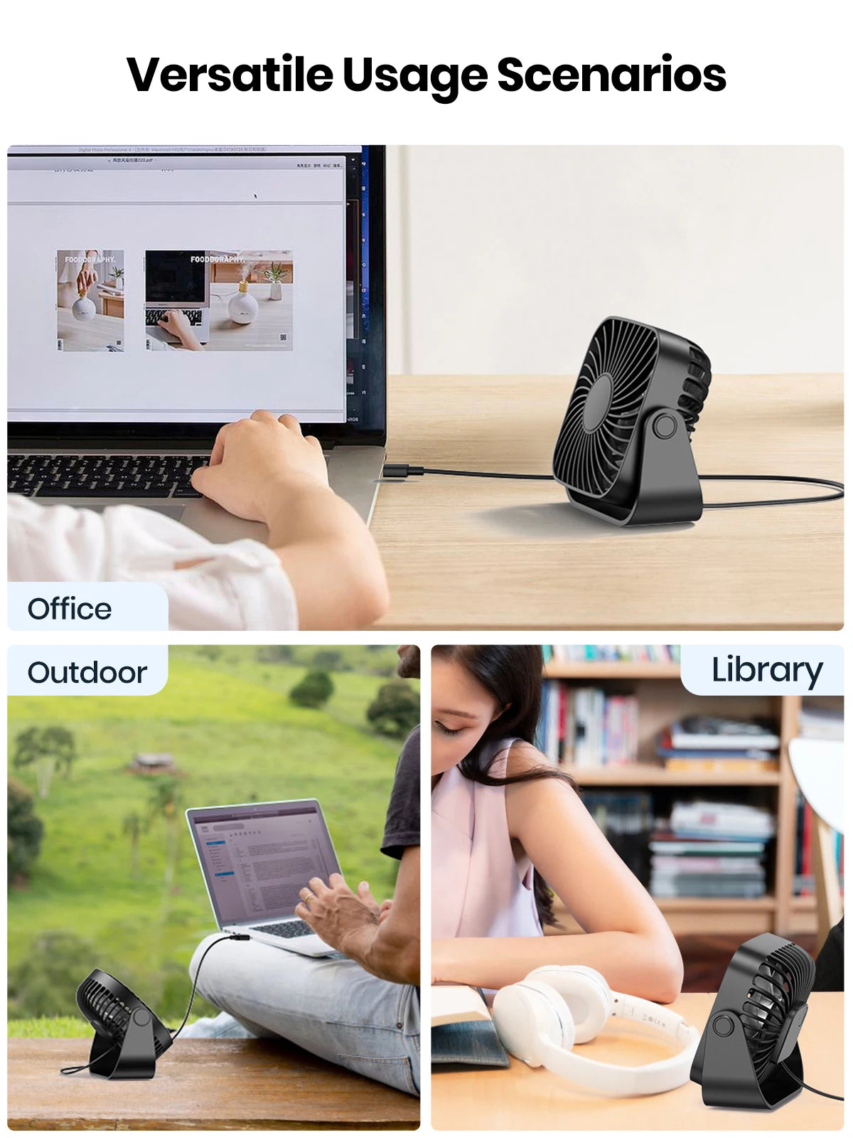 TOPK 4-Inch USB Mini Portable Fan