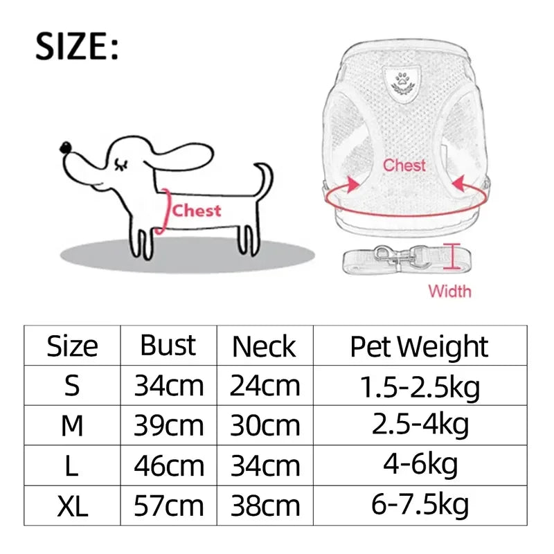 Reflective Mesh Harness & Leash - Cat & Small Dog Vest