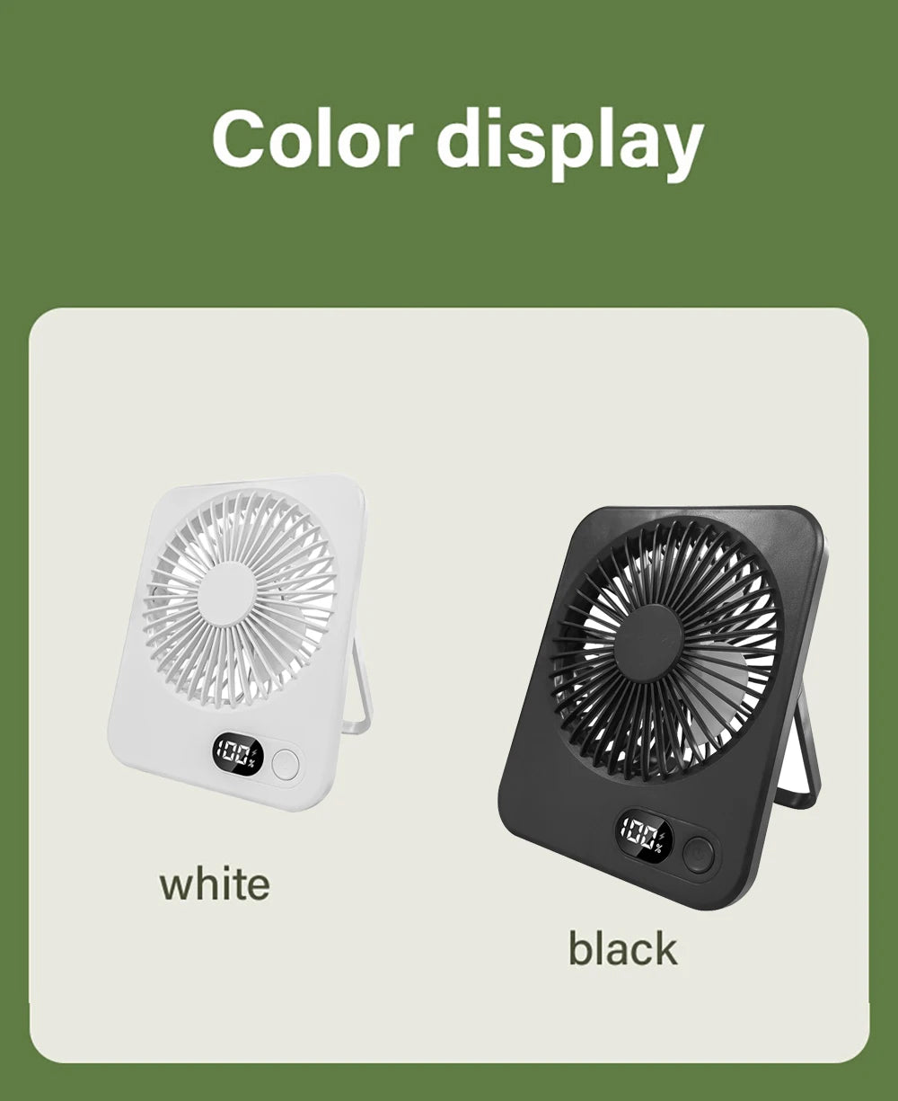 Foldable Desk Fan - 5-Speed USB Rechargeable