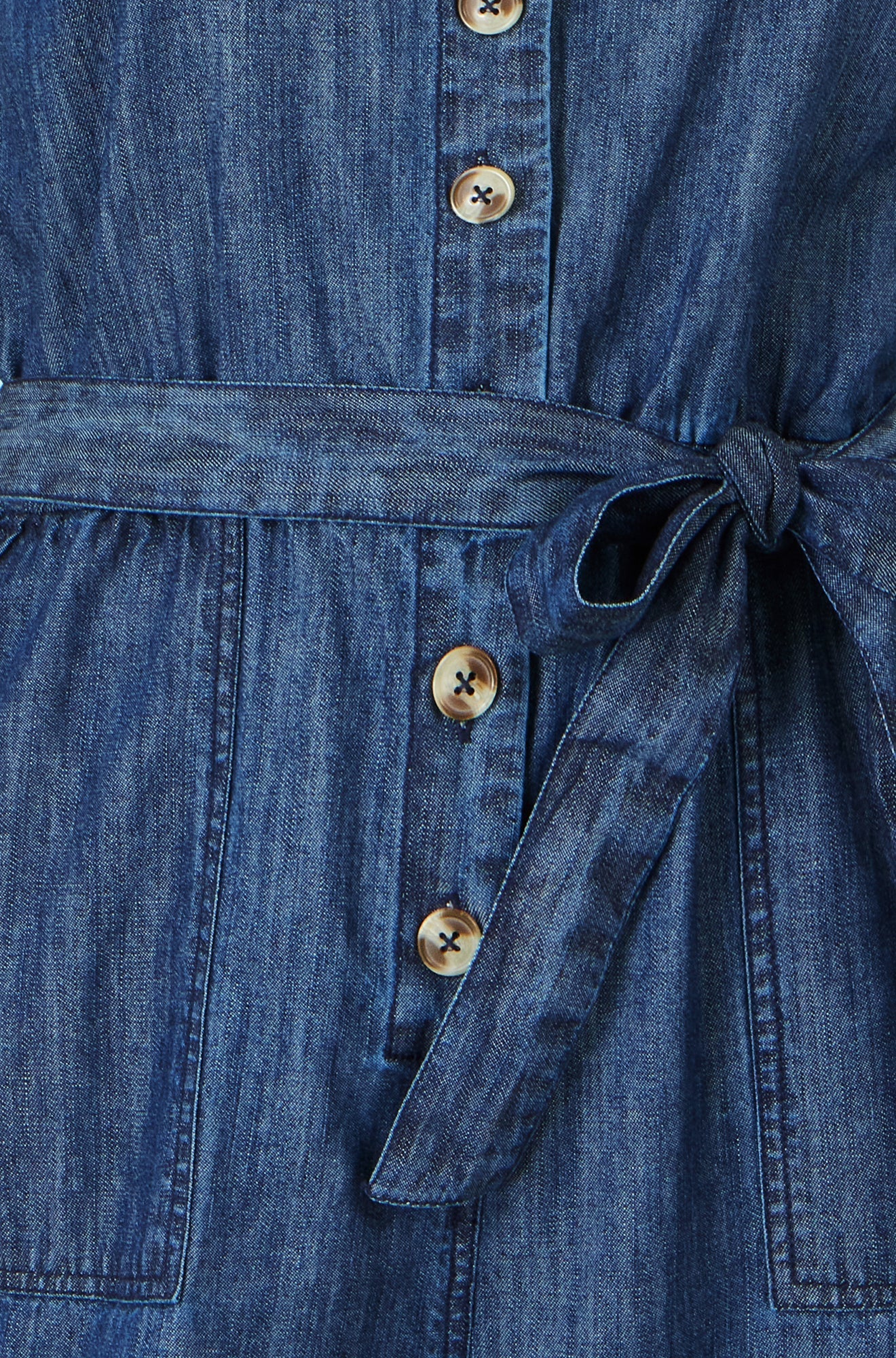 Blue Chambray Button Through Jumpsuit - Bascora