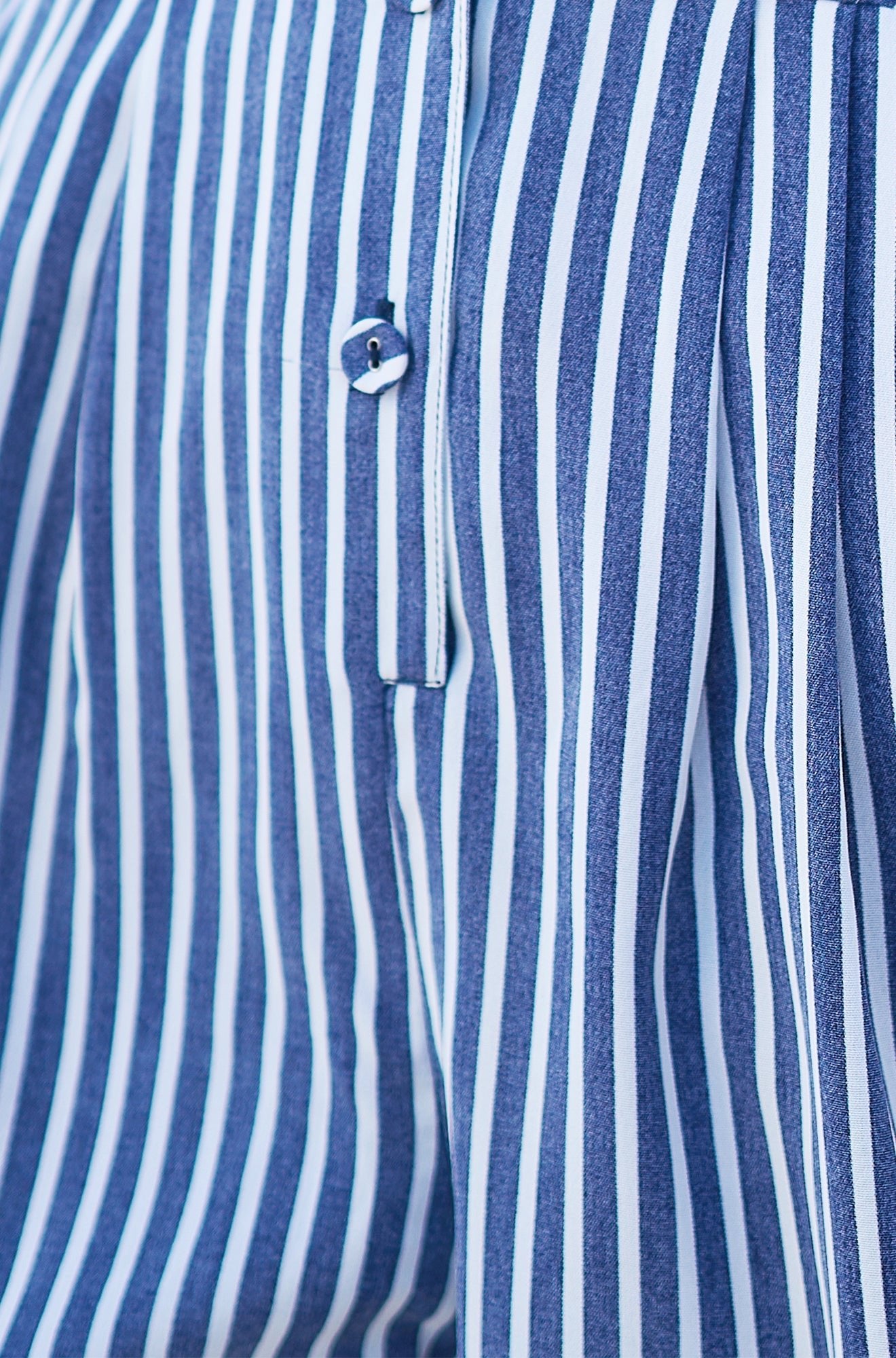 Blue Stripe Retro Playsuit - Bascora