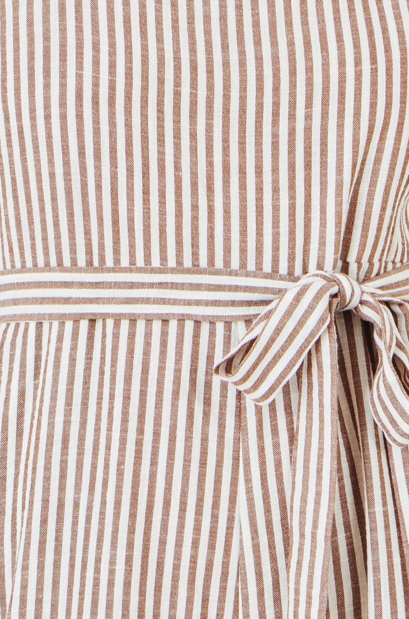 Brown Stripe Strappy Jumpsuit - Bascora