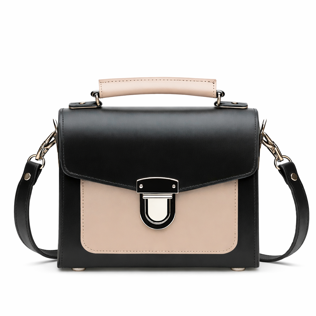 Handmade Leather Sugarcube Handbag – Café Noir