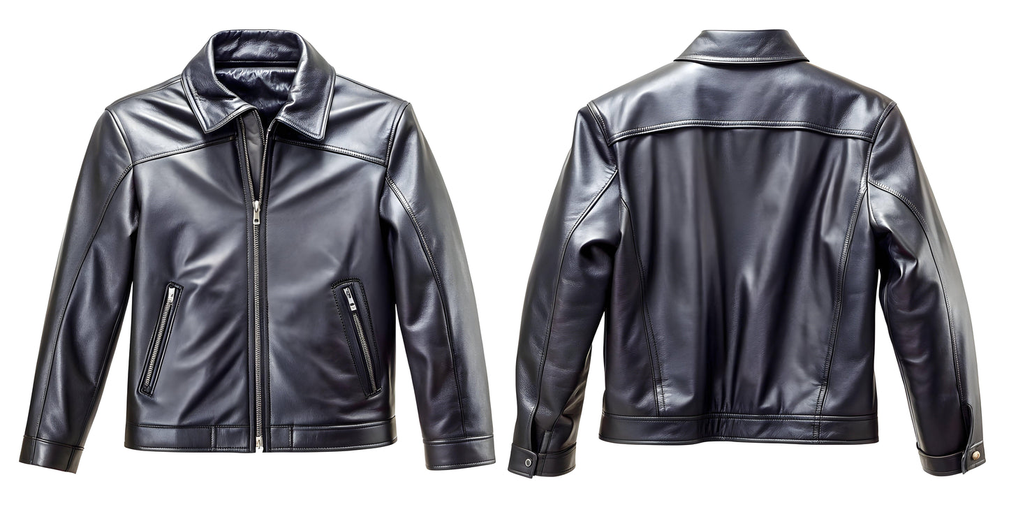 Classic Black Leather Jacket For Men - Bascora