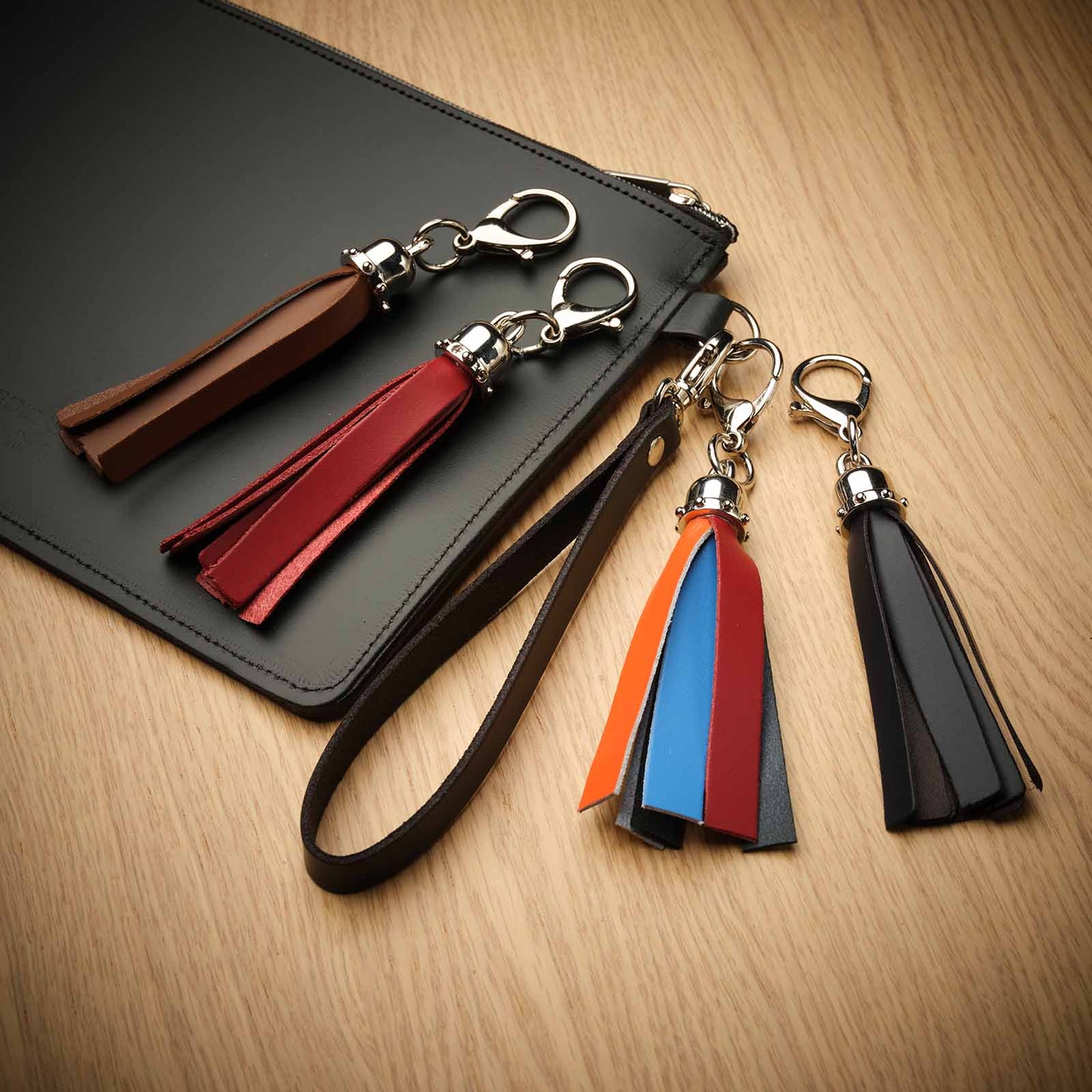 Leather Mini Tassel Bag Charm – Oxblood - Bascora