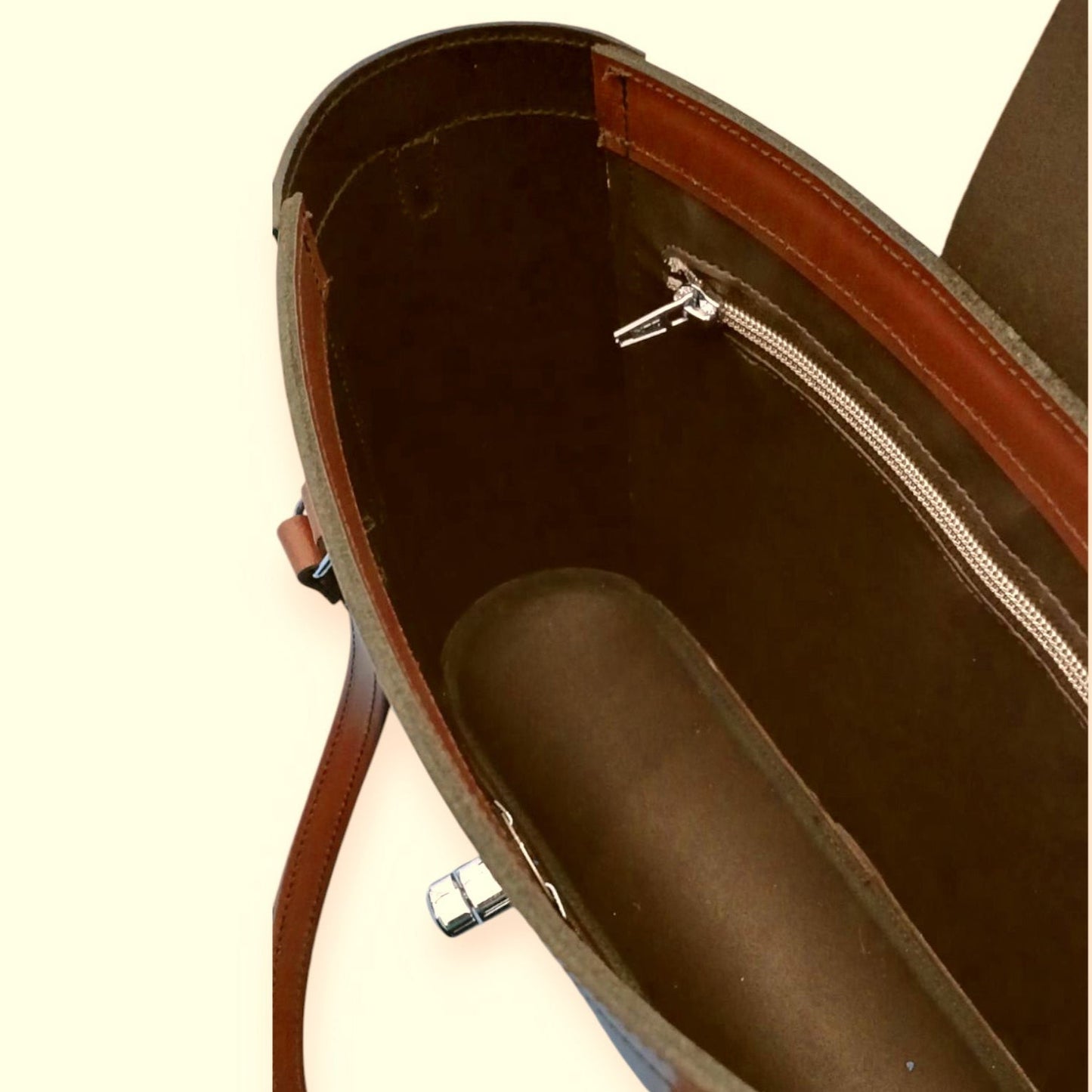 Leather Mini Twist Lock Shopper Bag – Chestnut - Bascora