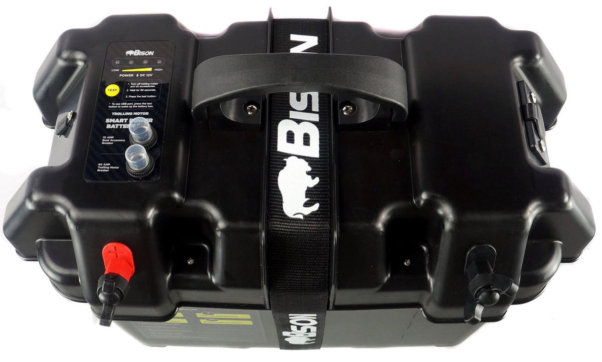 Bison Battery Box - 12V Marine Battery Power Station with Multiple Outlets - Bascora