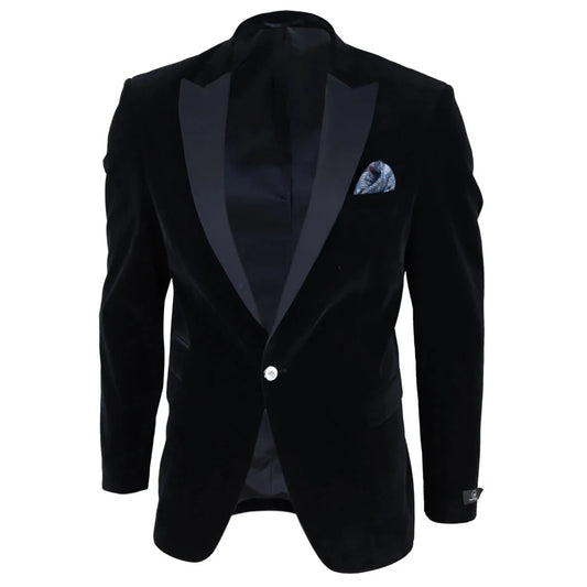 Men's Soft Velvet 1 Button Dinner Jacket Tuxedo Blazer by TruClothing