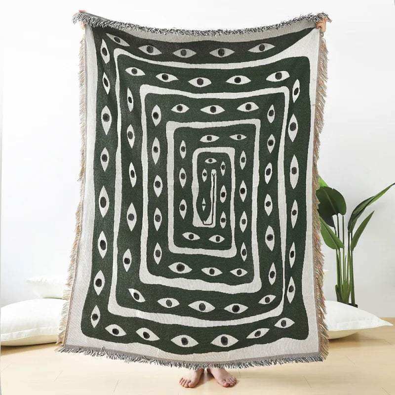 Mystic Gaze Woven Throw Blanket - Bascora