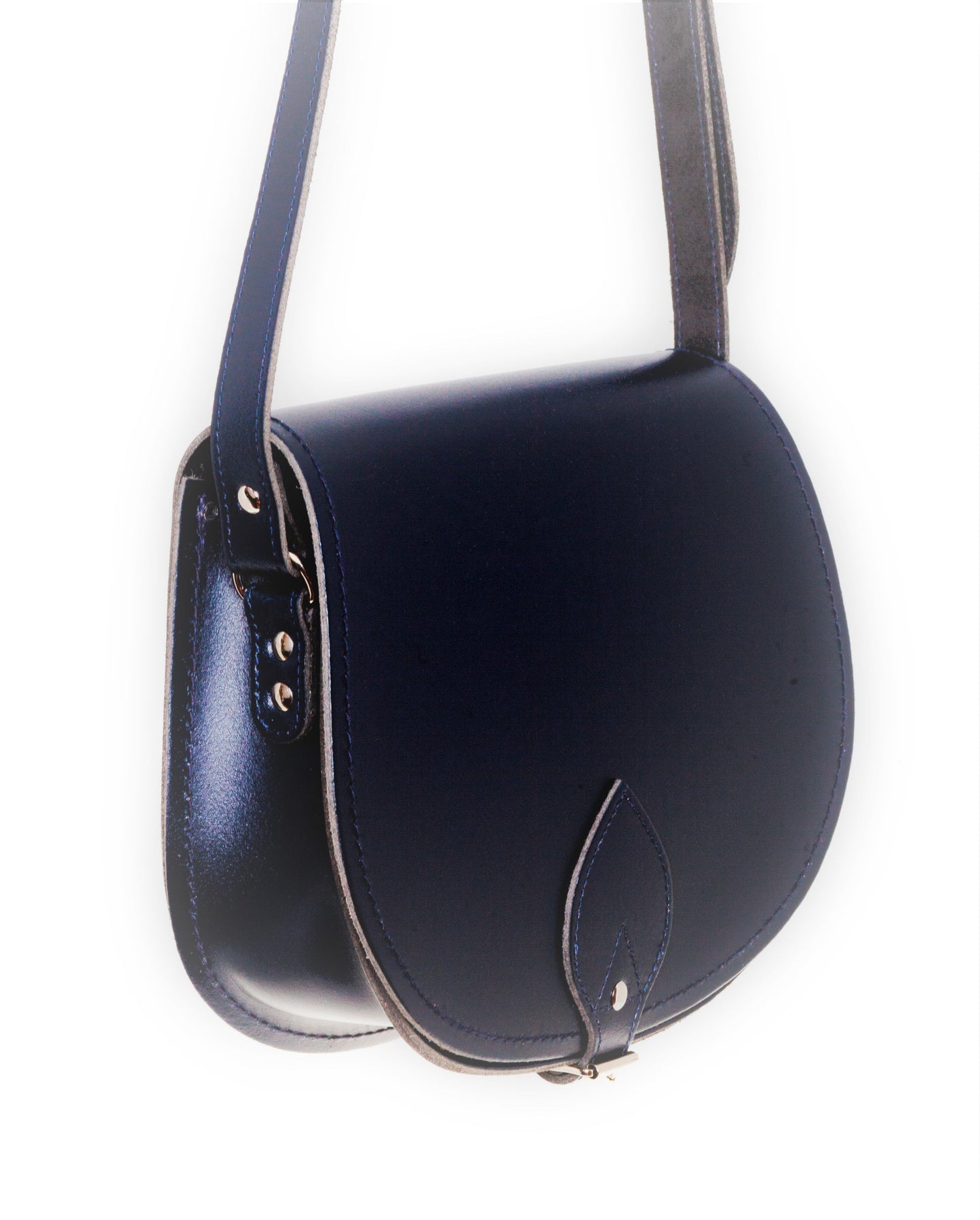 Handmade Leather Saddle Bag – Navy