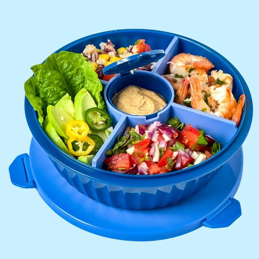 Yumbox Poke Bowl - Leakproof Salad Bowl with 4 Compartment Divider