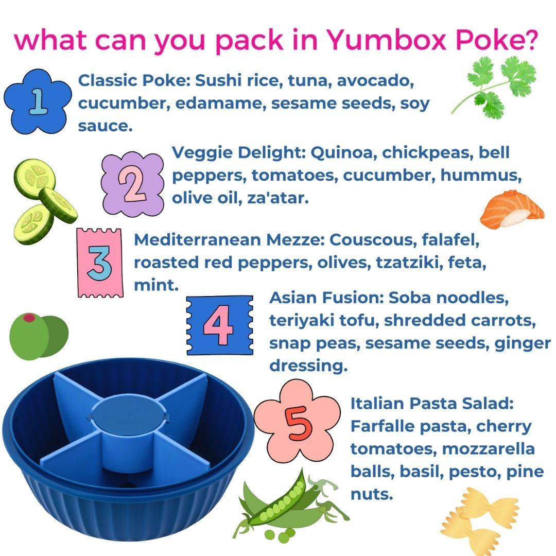 Yumbox Poke Bowl - Leakproof Salad Bowl with 4 Compartment Divider
