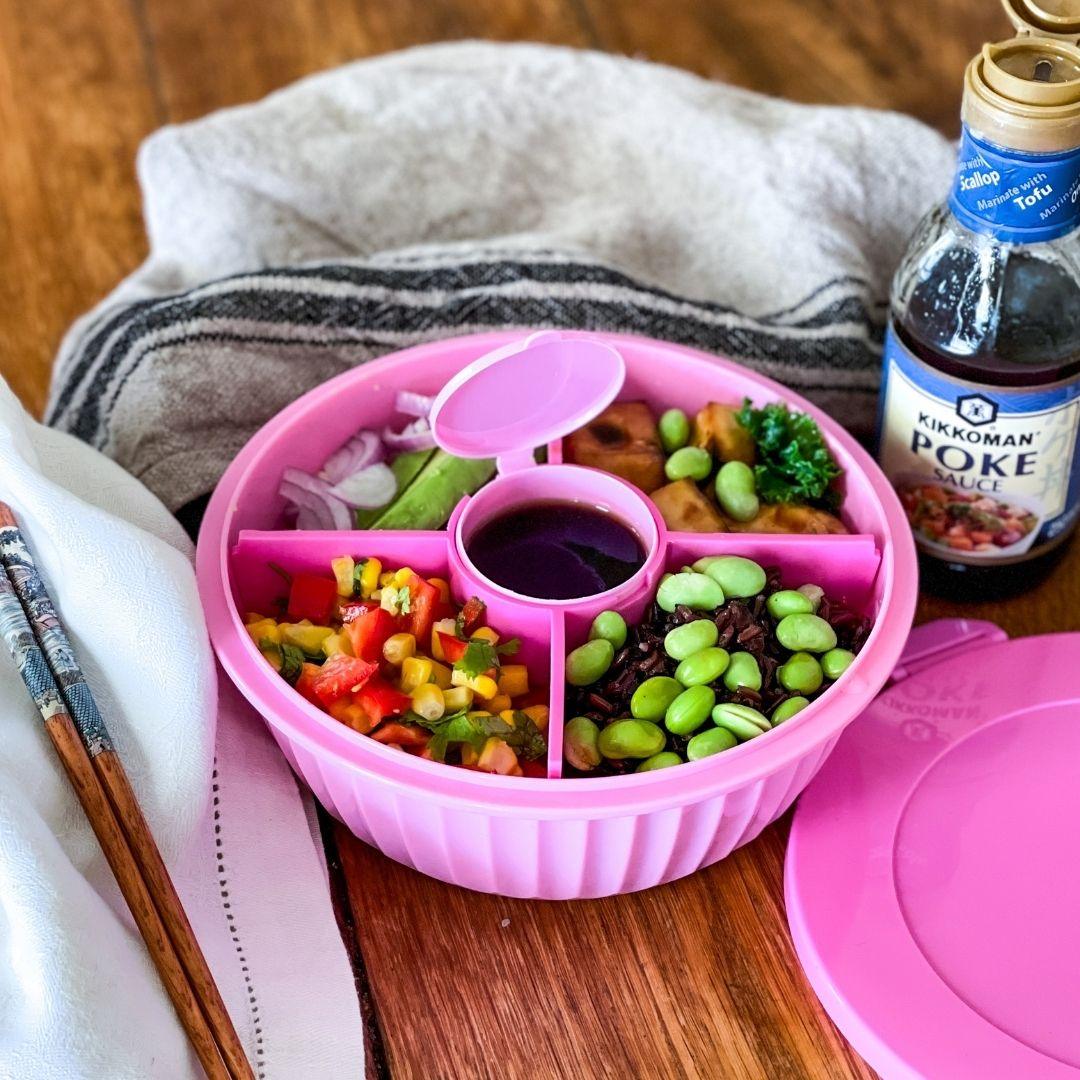 Yumbox Poke Bowl - Leakproof Salad Bowl with 4 Compartment Divider