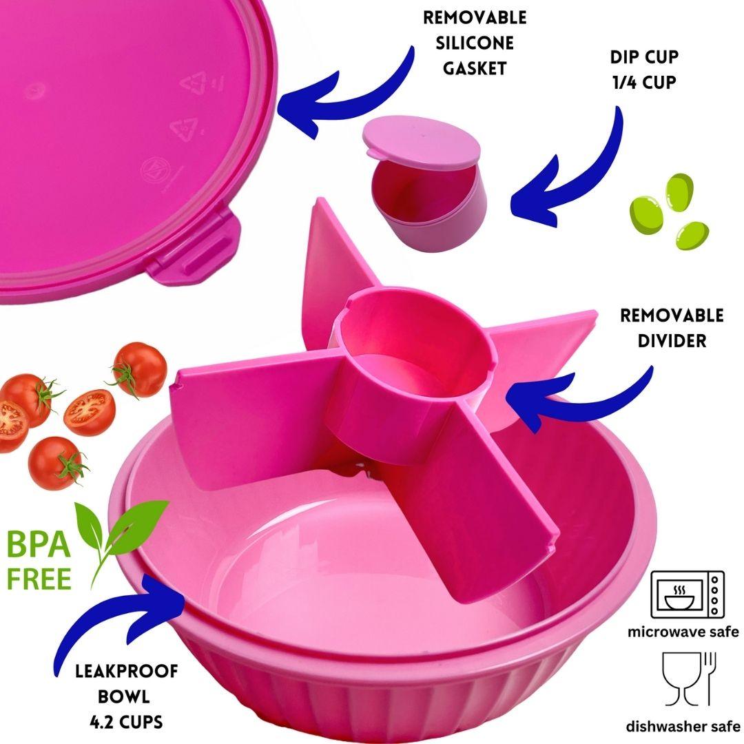 Yumbox Poke Bowl - Leakproof Salad Bowl with 4 Compartment Divider